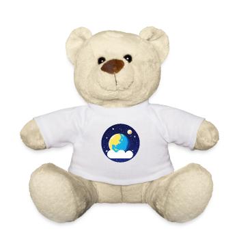 Mignon dessin animé représentation de la planète Terre 6 - Nounours - blanc - Devant