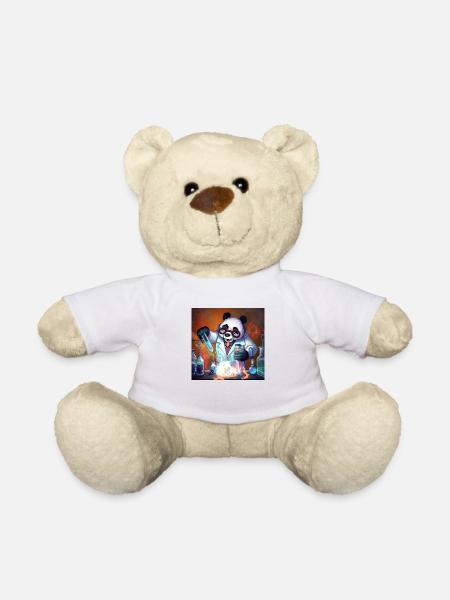 Mad Science Panda - Teddy Bear - white