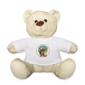 A friendly ninja with beer - Teddy - Weiß - Vorne