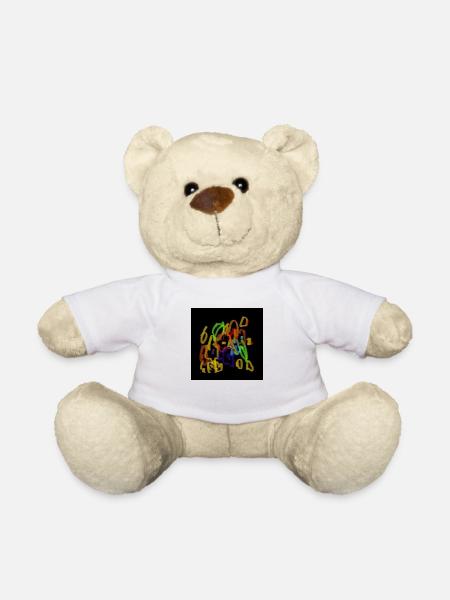 Blumen im Dunklen - Teddy - Weiß