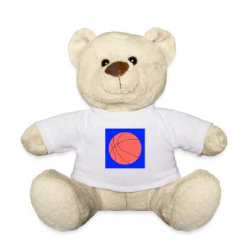 Niemals nicht am Basketball spielen (blau, orange) - Teddy - Weiß - Vorne