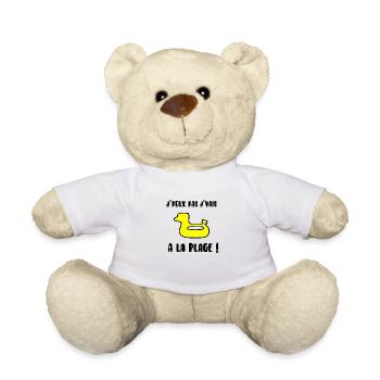J’peux pas j’vais à la plage - Nounours - blanc - Devant