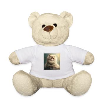 Katze Strick Pullover Süß Lusitg - Teddy - Weiß - Vorne