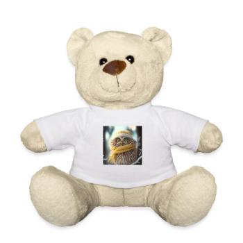 Eule Schal Mütze Winter Schnee Lustig Süß - Teddy - Weiß - Vorne