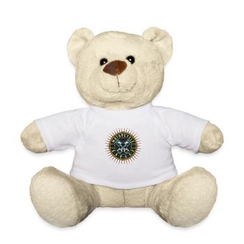 Retro Motorcycle Design Workshop Logo - Teddy Bear - white - Front