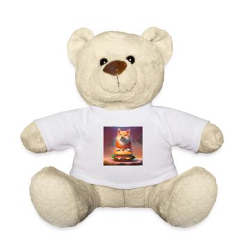 Un art numérique Shiba Inu Hamburger diseur - Nounours - blanc - Devant