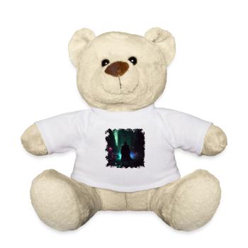 Neon light in the city and a protector of the world - Teddy Bear - white - Front