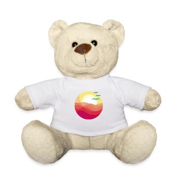 Landscape Sunset over the sea spring summer - Teddy Bear - white - Front