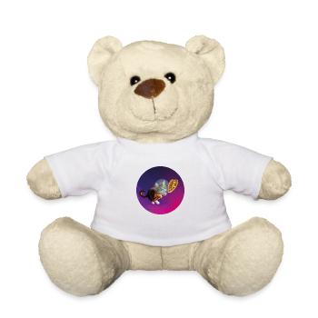 Funny Cute Naughty Cat Bengal Main Coon Space - Teddy Bear - white - Front