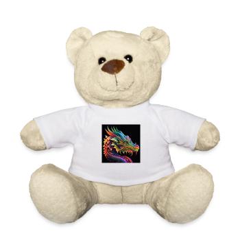 Dragon coloré, design unique - Nounours - blanc - Devant