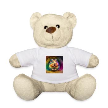 Farbiger Hamster, einzigartiges Design - Teddy - Weiß - Vorne