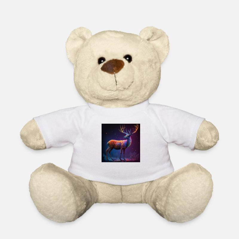 Farbiges Reh, einzigartiges Design - Teddy - Weiß