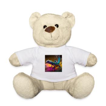 Colored gecko, unique design - Teddy Bear - white - Front
