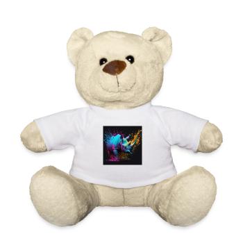 Rhinocéros coloré, design unique - Nounours - blanc - Devant