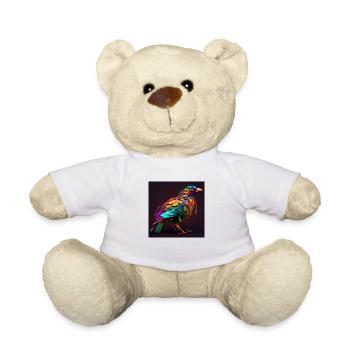 Oiseau coloré, design unique - Nounours - blanc - Devant