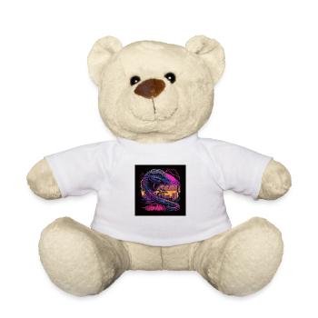 Kamel mit Neonfarben, Synthwave / 80er Jahre - Teddy - Weiß - Vorne