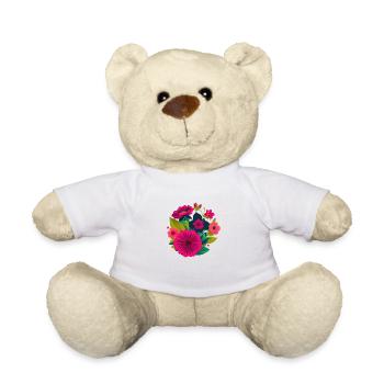 Bouquet de fleurs - Nounours - blanc - Devant