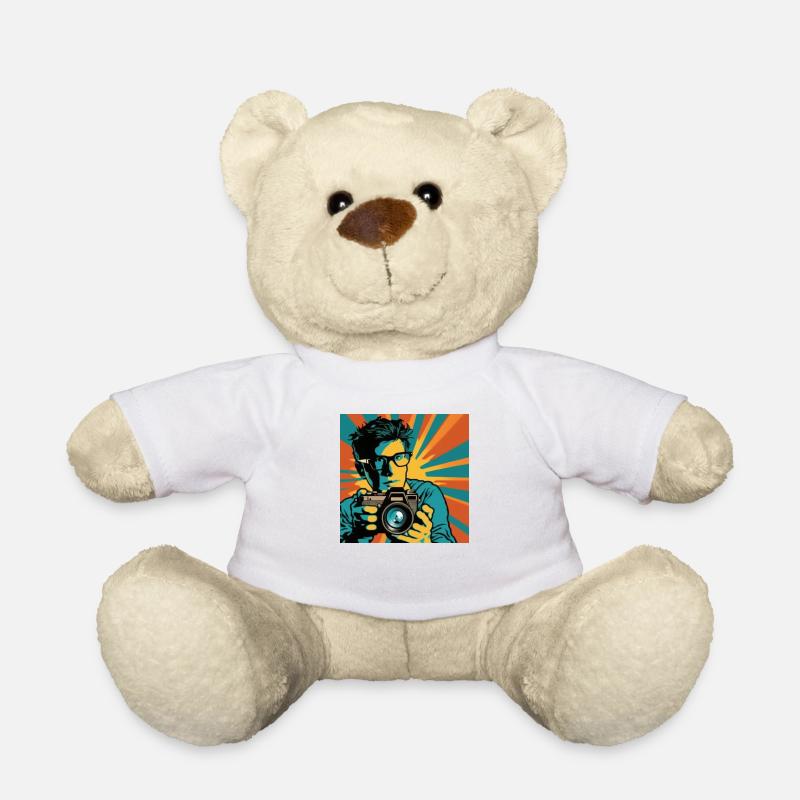 Pop Art Photographer - Teddy Bear - white