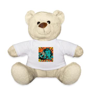 Pop Art Fotografin Frau - Teddy - Weiß - Vorne