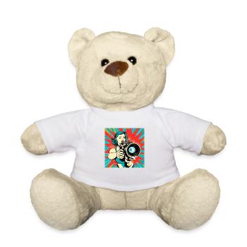Pop Art Fotografin Frau - Teddy - Weiß - Vorne