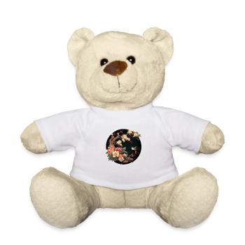 Peinture japonaise Fleurs Broderie Artwork - Nounours - blanc - Devant
