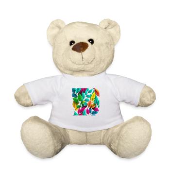 Cadeau de feuilles colorées - Nounours - blanc - Devant