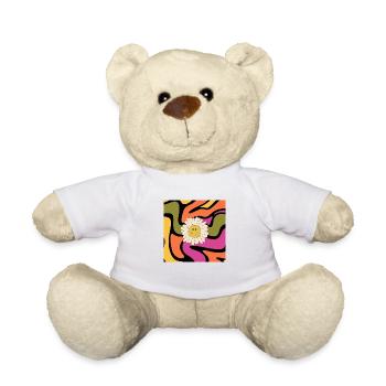 Happy Retro Flower Power - Teddy - Weiß - Vorne