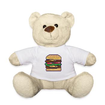 Cheeseburger Pixelart - Teddy - Weiß - Vorne