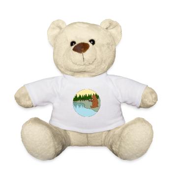 Fishing bear - Teddy Bear - white - Front