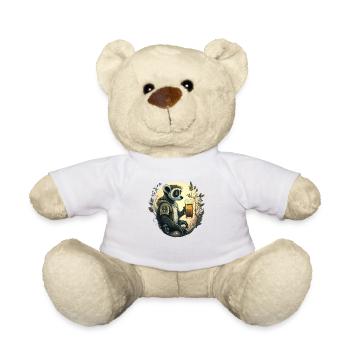 Lemur mit Bier - Cooles Dschungelmotiv - Teddy - Weiß - Vorne