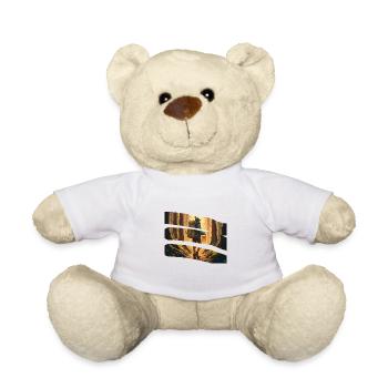 Wanderer im Wald mit Bier - Teddy - Weiß - Vorne