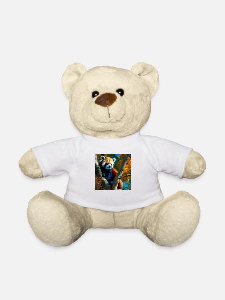 Red Panda Hideout - Teddy Bear - white