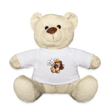 Rasta Pug Smoking A Joint - Teddy Bear - white - Front