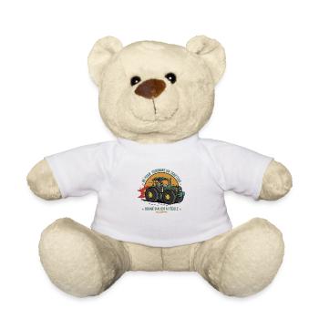 né pour conduire un tracteur obligé d'aller à l'éc - Nounours - blanc - Devant