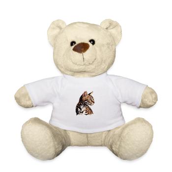 Portrait de chat du Bengale peint - Art - Nounours - blanc - Devant