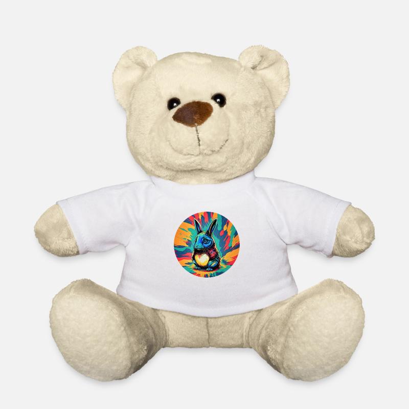 Psychedelischer Osterhase - Teddy - Weiß