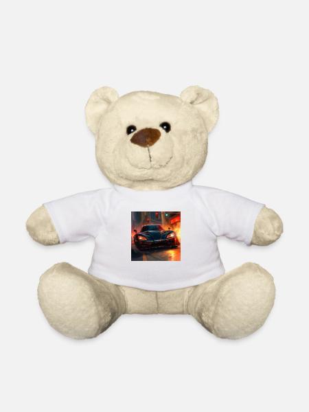 car with the headlights - Teddy - Weiß