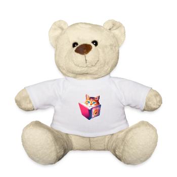 Katze Bücher Kätzchen Lesen Hauskatze Kater Buch - Teddy - Weiß - Vorne