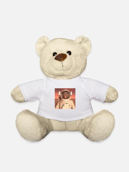 Schimpanse im Raumanzug auf dem Mars - Teddy - Weiß