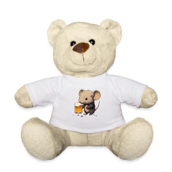 Kleine süße Maus mit Bier - Teddy - Weiß - Vorne