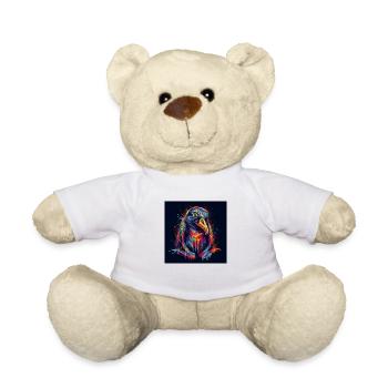 Trippy Psychadelic Pinguin sitzend - Teddy - Weiß - Vorne