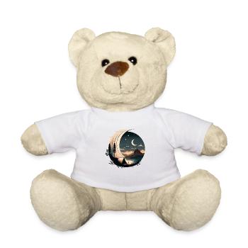 Camping avec une tente au clair de lune - Nounours - blanc - Devant