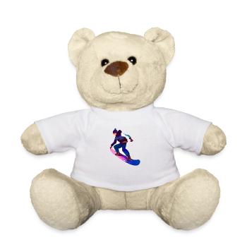 Snowboardsport Snowboard Geschenk Snowboardfahrer - Teddy - Weiß - Vorne