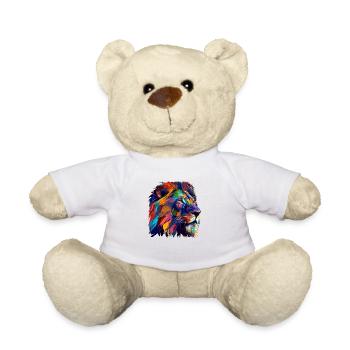 Löwenkopf Ölgemälde Geschenk - Teddy - Weiß - Vorne