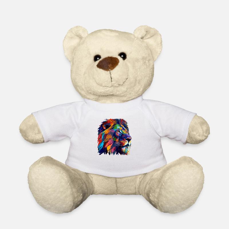 Löwenkopf Ölgemälde Geschenk - Teddy - Weiß