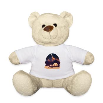 Camping in the moonlight and in the mountains - Teddy Bear - white - Front