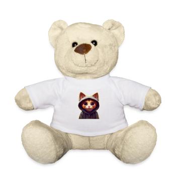 cute cat with hoodie - Teddy - Weiß - Vorne