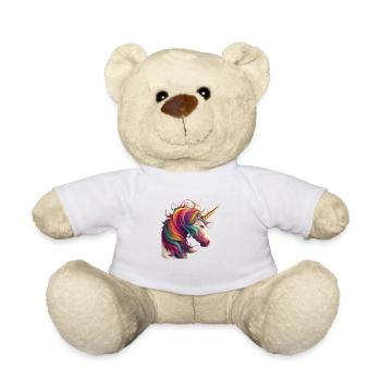 Licorne des Rêves en Arc-en-Ciel - Nounours - blanc - Devant