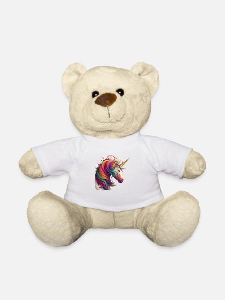 Licorne des Rêves en Arc-en-Ciel - Nounours - blanc