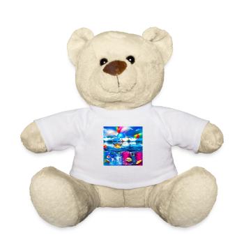 enfants s’amusant pendant les vacances d’été - Nounours - blanc - Devant